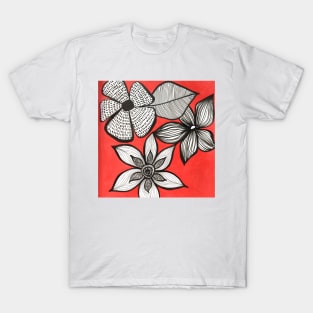 Inktober Red Florals T-Shirt